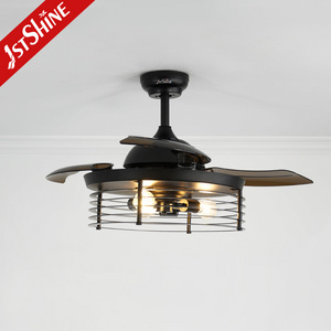 1stshine ceiling fan for bedroom 20 inches hidden blades remote led ceiling fan light kit