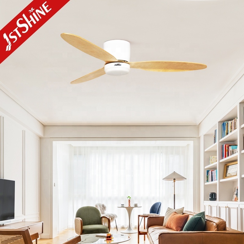 1stshine LED ceiling fan elegent 52 inches simple design bent wood ceiling fan with light