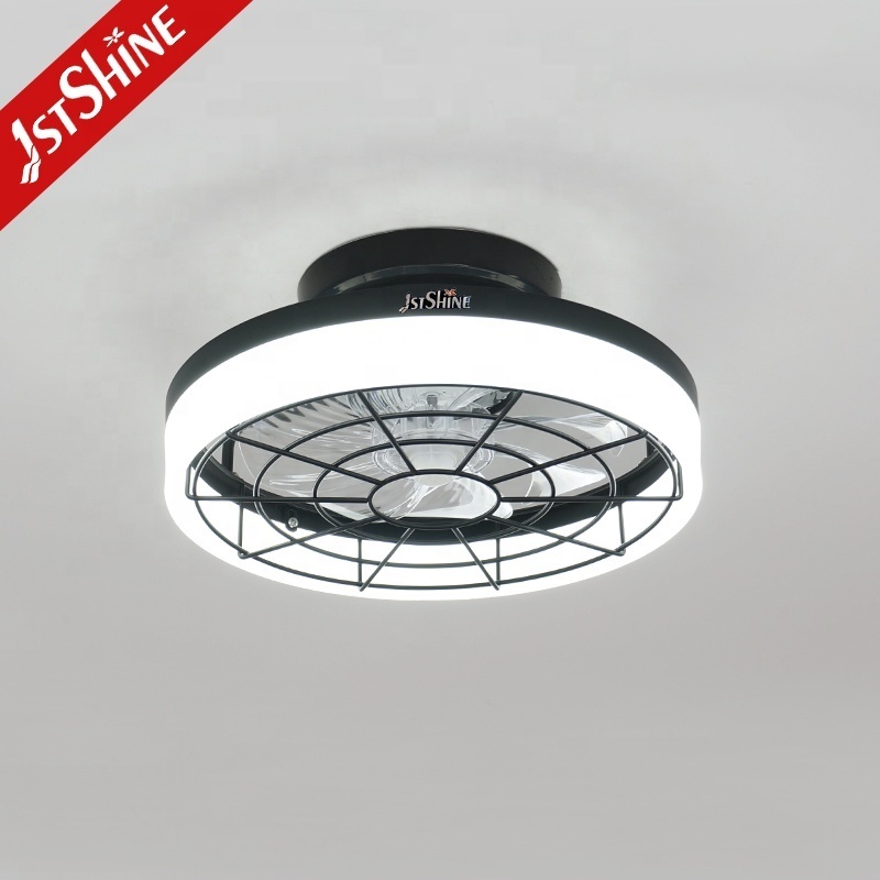 1stshine led ceiling fan 16 inches small size flush mounted ceiling fan with LED light and remote