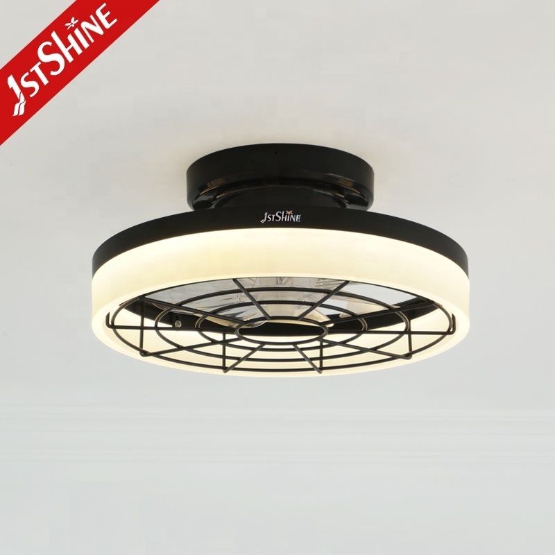 1stshine led ceiling fan 16 inches small size flush mounted ceiling fan with LED light and remote