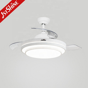 1stshine LED ceiling fan white fancy invisible blades 42 inches space saving LED ceiling fan with hidden blades