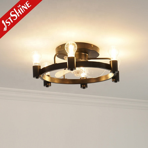 1stshine ceiling fan light CE elegant black flush mounted ceiling fan with light