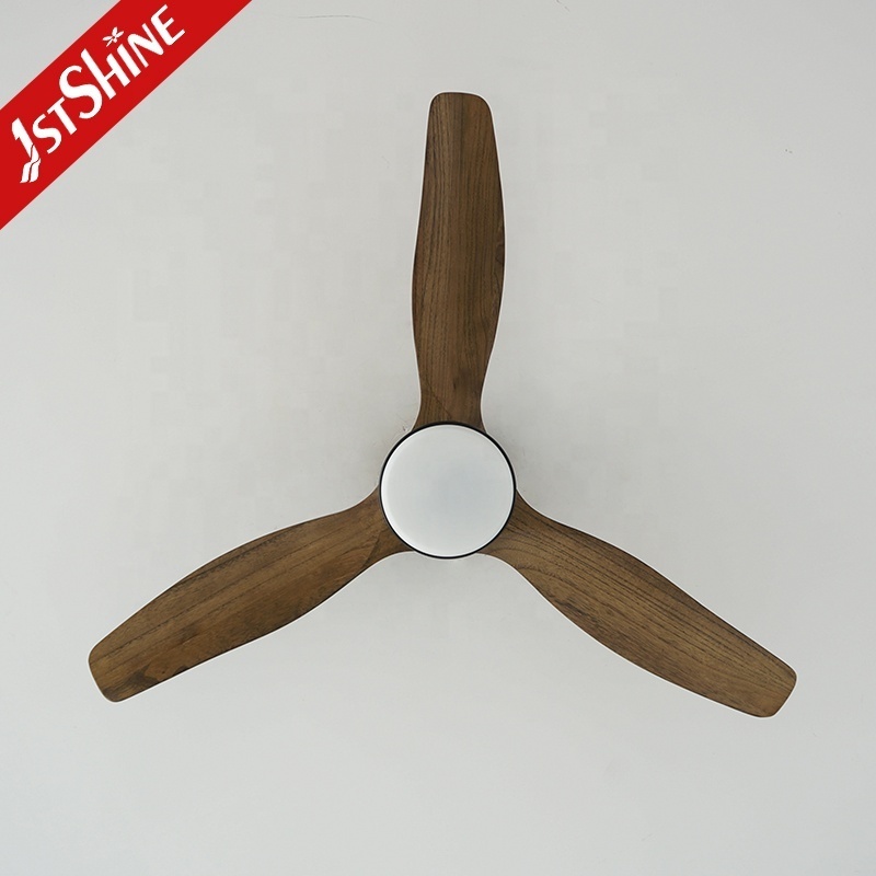 1stshine LED ceiling fan factory OEM 42 inches solid wood baldes ceiling fan with light