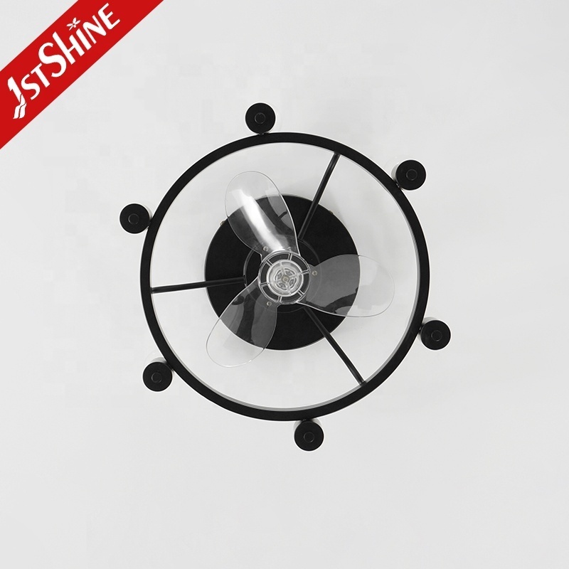 1stshine ceiling fan light CE elegant black flush mounted ceiling fan with light