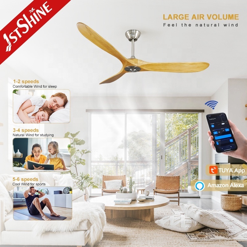 1stshine ceiling fan 2024 hot selling product luxure fan ceiling dc energy saving wood ceiling fans for villa