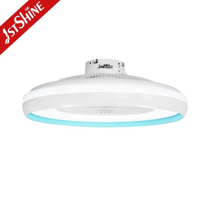 1stshine LED ceiling fan light fancy 24 inch bedroom smart WIFI control 3 color lighting mini ceiling box fan