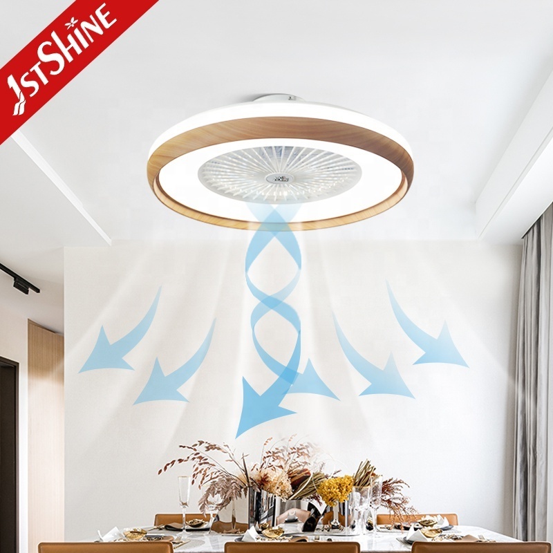 1stshine LED ceiling fan light dinning room 360 degree wind delfector ceiling mounted box fan with light