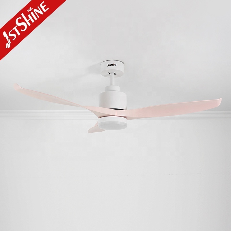 1stshine LED ceiling fan child room pink color plastic blades space saving quiet ceiling fan