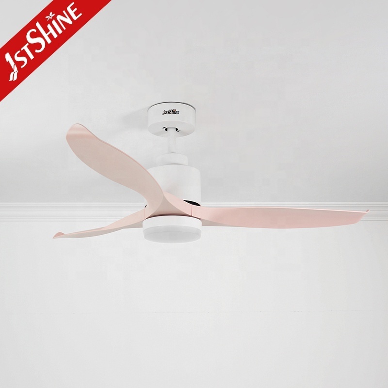 1stshine LED ceiling fan child room pink color plastic blades space saving quiet ceiling fan