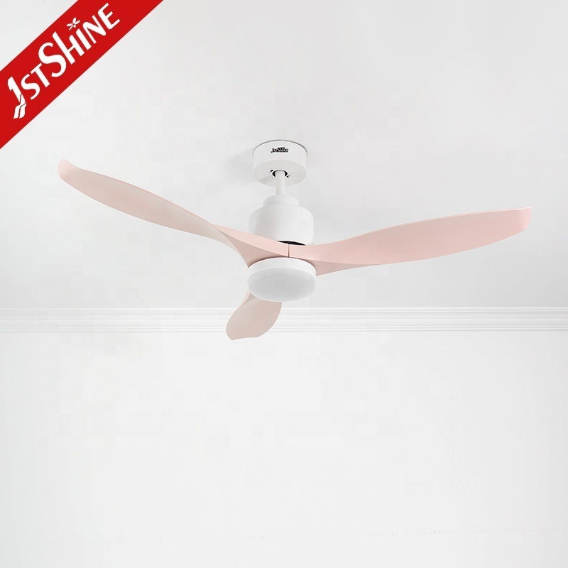 1stshine LED ceiling fan child room pink color plastic blades space saving quiet ceiling fan