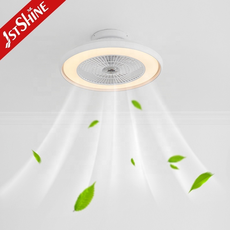 1stshine LED ceiling fan white color indoor dimmable LED lighting low profile ceiling fan with remote