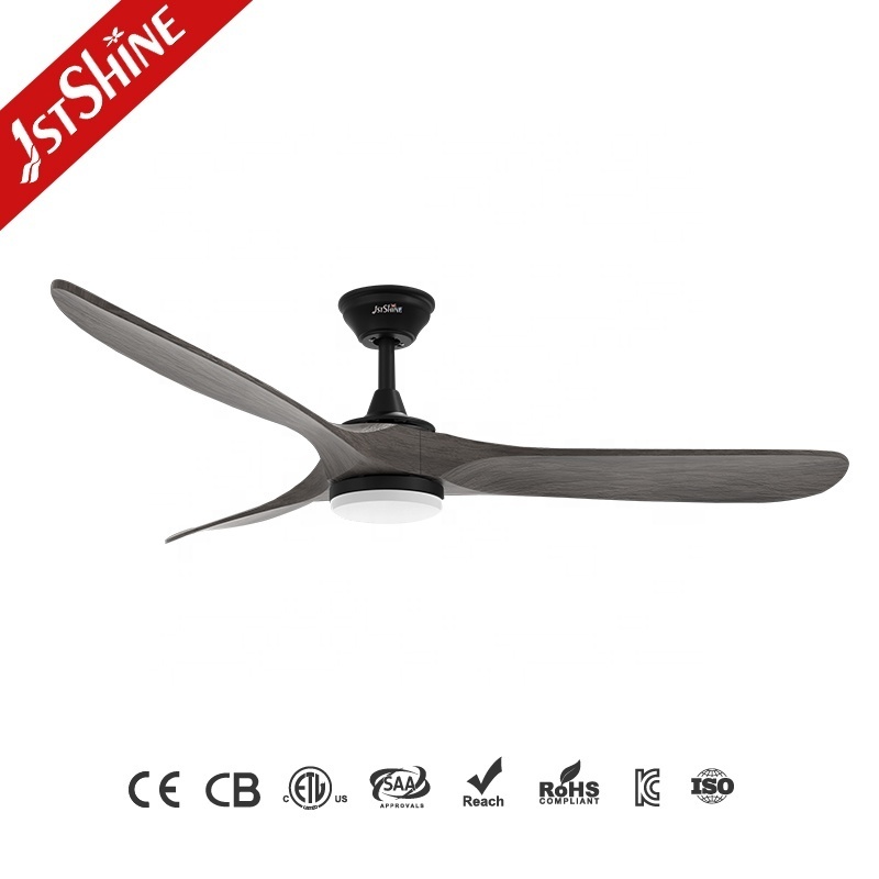 1stshine LED ceiling fan remote control 3 wooden blade save space led ceiling fan light