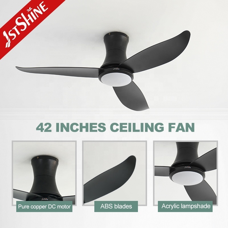 1stshine LED ceiling fan smart home 42 inches flush mount 6 speed DC ceiling fan light