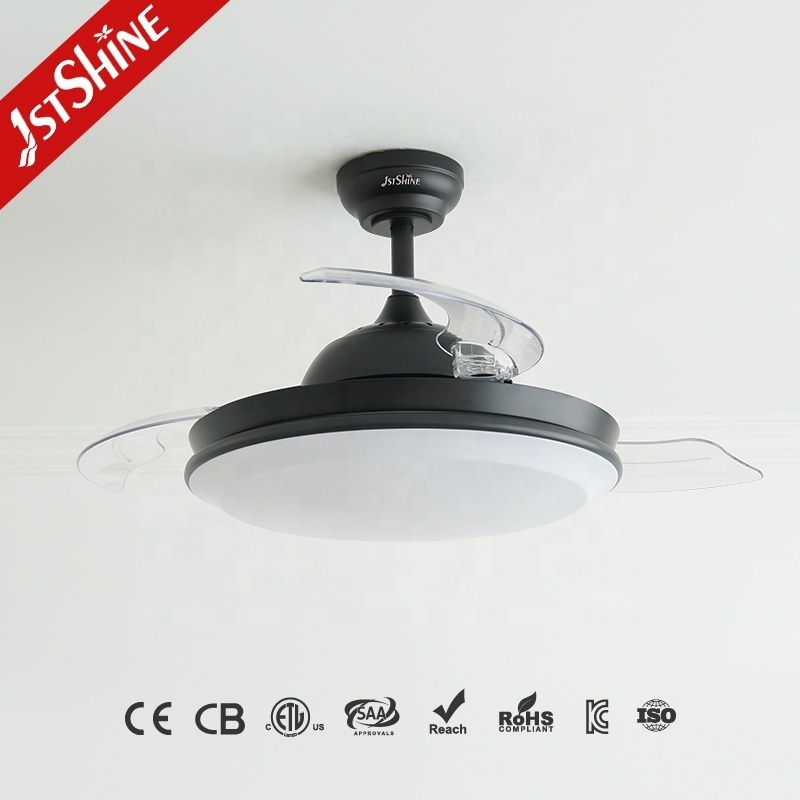 1stshine LED ceiling fan efficient hidden blades ceiling fans with led lights remote control