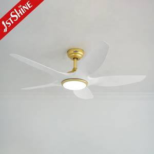 1stshine LED ceiling fan silent low noise 5 blades 48 inches gold ceiling fan with remote