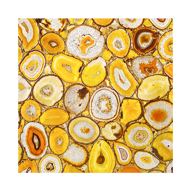 Backlit Luxury Semi Precious Stone Slab Translucent Stone Yellow Agate Flooring Tiles