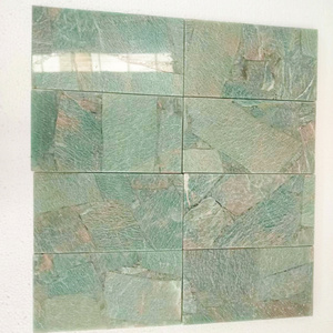 Natural Green Gemstone Quartz Wall Panel Polished Amazonite Stone Slabs