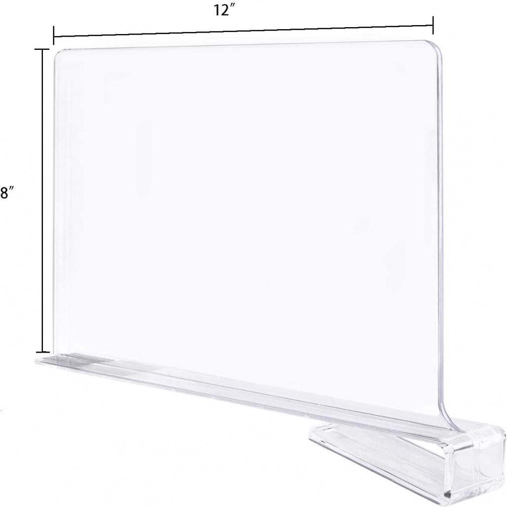 8 x 12 inch storage Hat Towel Partition Board PMMA Clothes Organizer/Purses Separators Clear Acrylic Shelf Divider with a Clip