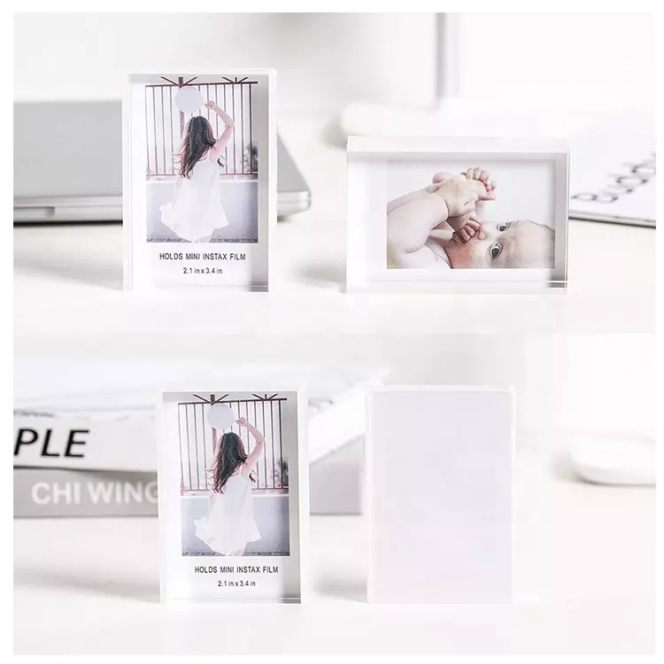 2x3 Mini Clear Acrylic Photo Frame For Fujifilm Instax Crystal Lucite Picture Frames Block Desktop Display