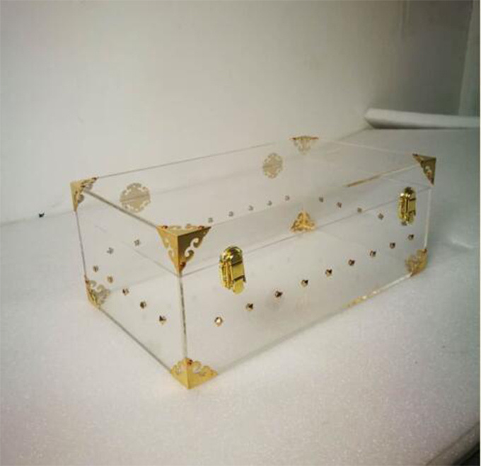 Clear Acrylic Trunk Clear Lucite Storage Trunk Functional Metal Hardware Brass Lock