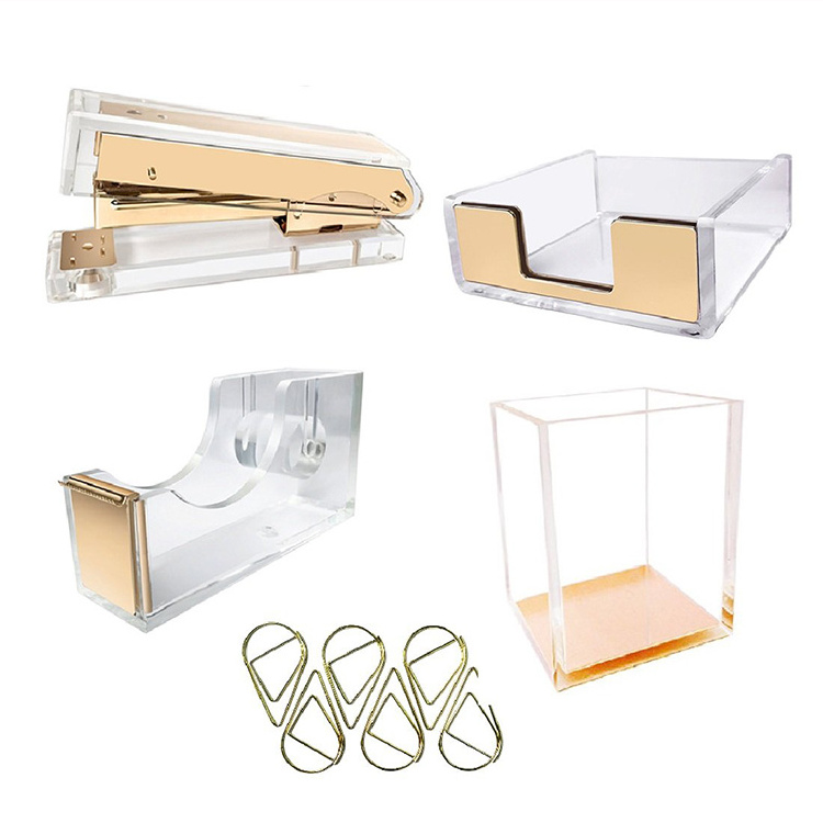 Acrylic Office Desk Organizer With Drawer Acrylic Memo Pad Note Holder Acrylic Box Stationary