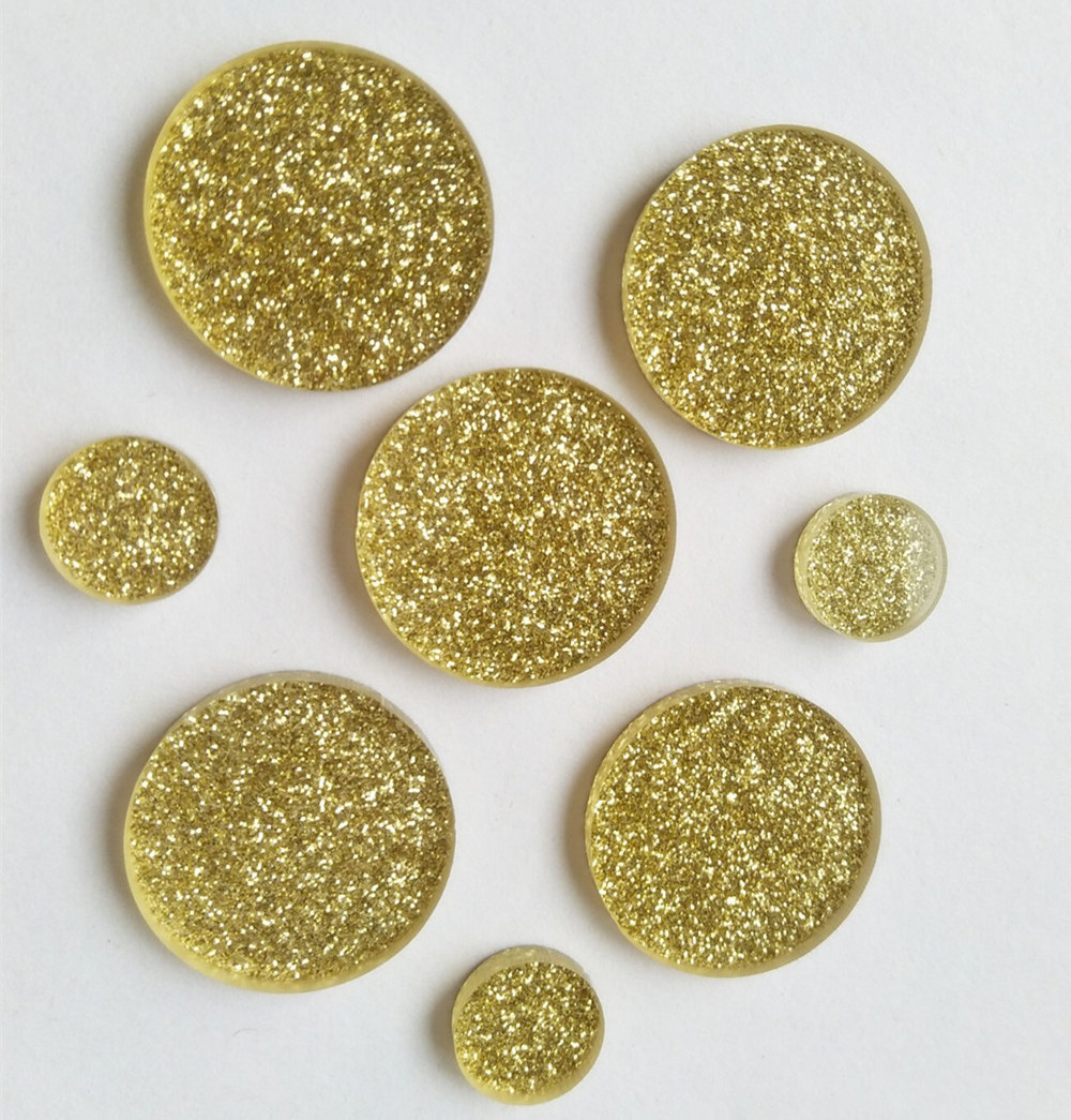 Glitter Acrylic Disc - for Jewelry 1/8 inch (3mm) Thick Circle Craft Plastic- Round Shape