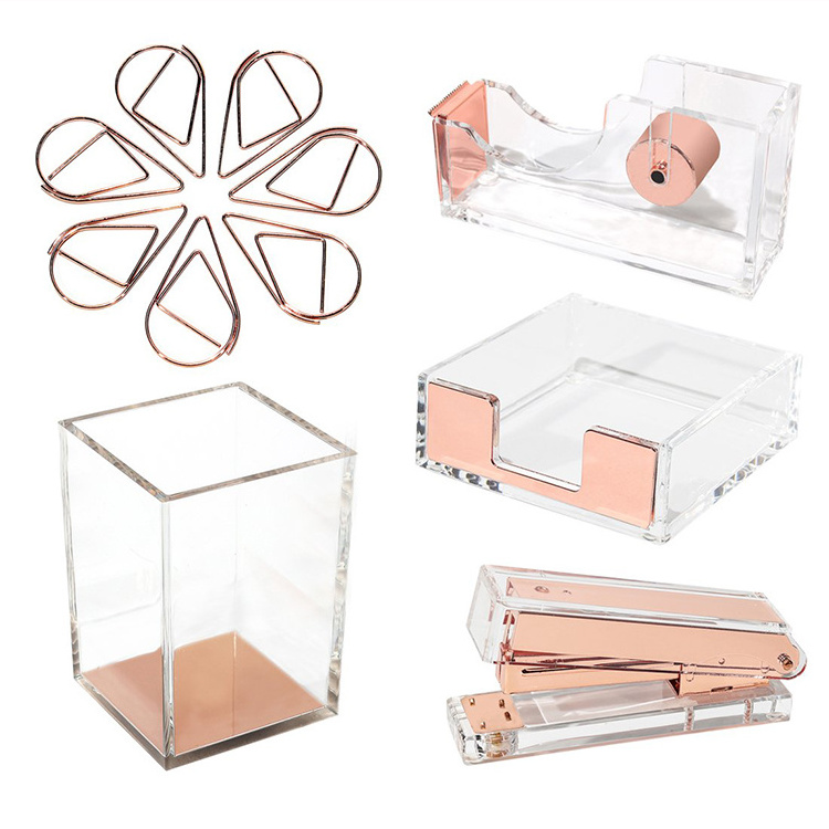 Acrylic Office Desk Organizer With Drawer Acrylic Memo Pad Note Holder Acrylic Box Stationary