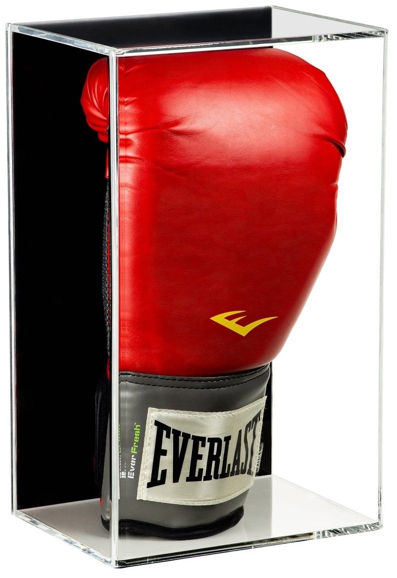 Sports Memorabilia Autograph Fighting Glove Deluxe Perspex Display Box Acrylic Vertical Boxing Glove Display Case with Mirror