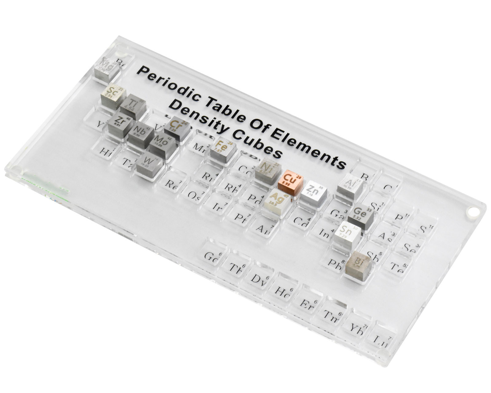 Custom Chemistry Teaching Periodic Table of Elements Density Cubes Acrylic Periodic Table Case