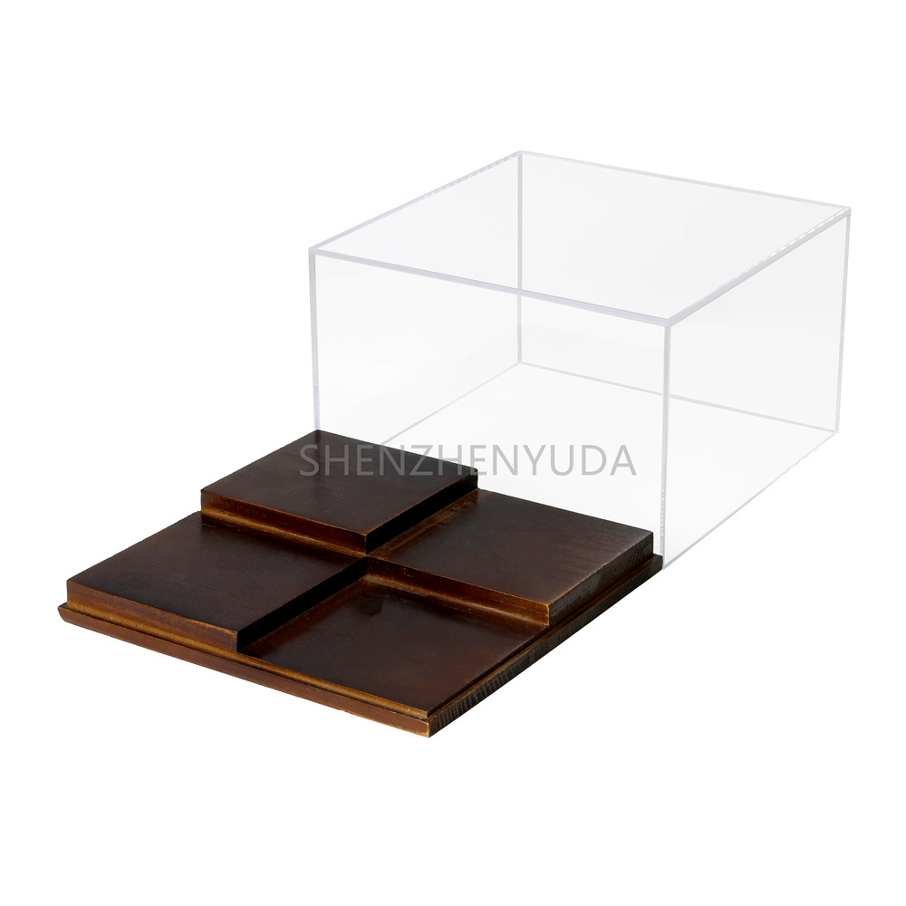 Wood Base Baseball Display Box 4 Balls  UV Protected Sport Display Case Acrylic Memorabilia Trophy Baseball Box