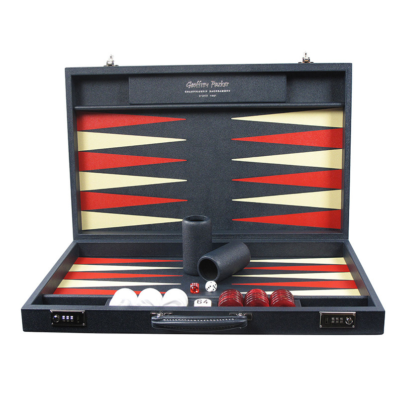 High Gloss Black Acrylic Backgammon Set With White and Black Checkers Backgammon Table Board Game