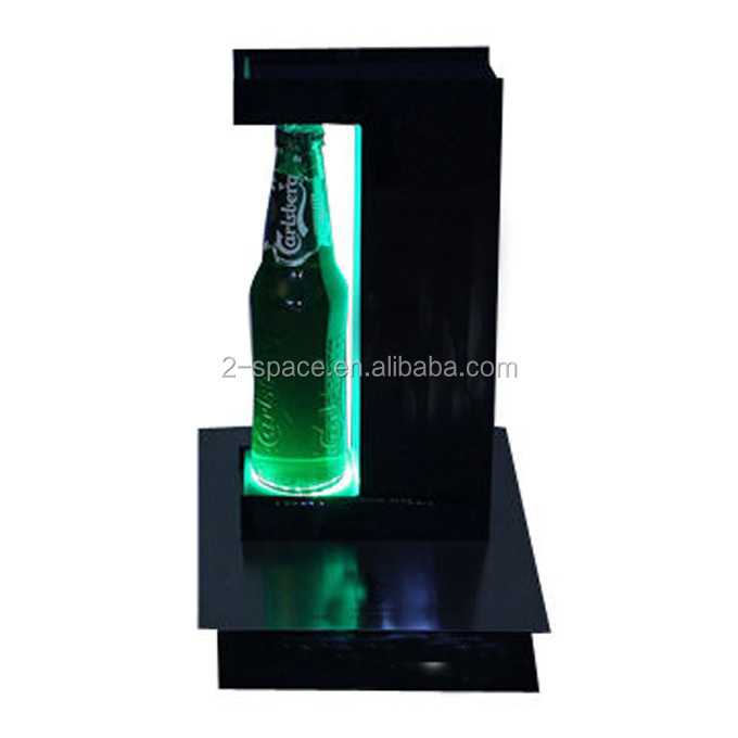 Led Acrylic Bottle Display three ladders Bottle Stand for Wine Shop Customized Led Bottle Glorifier