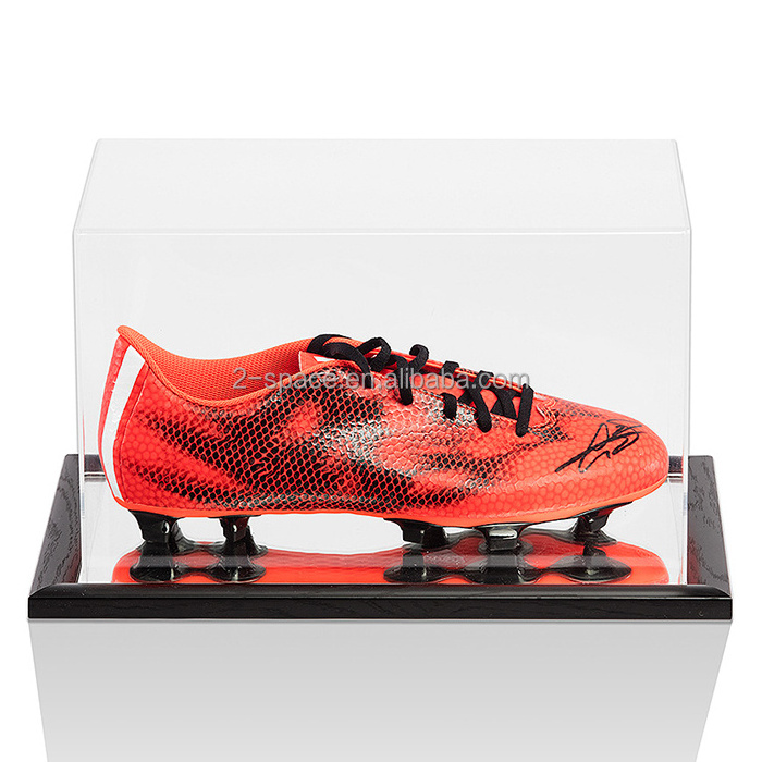 Clear Acrylic Pair of Football Boots Shoe Display Box Case With Base