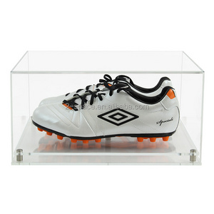 Clear Acrylic Pair of Football Boots Shoe Display Box Case With Base