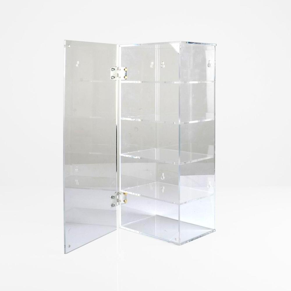 5-shelves lucite Eyeglass Display Showcase Desktop Perspex Glasses Display Case Clear Acrylic Eyewear Display Cabinet With Lock