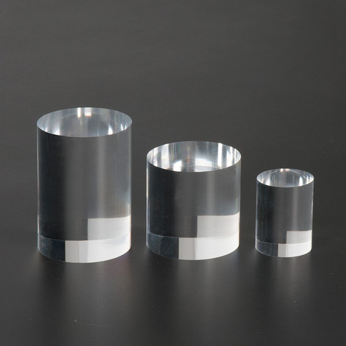 Transparent Round Acrylic Block Solid Cylindrical Block