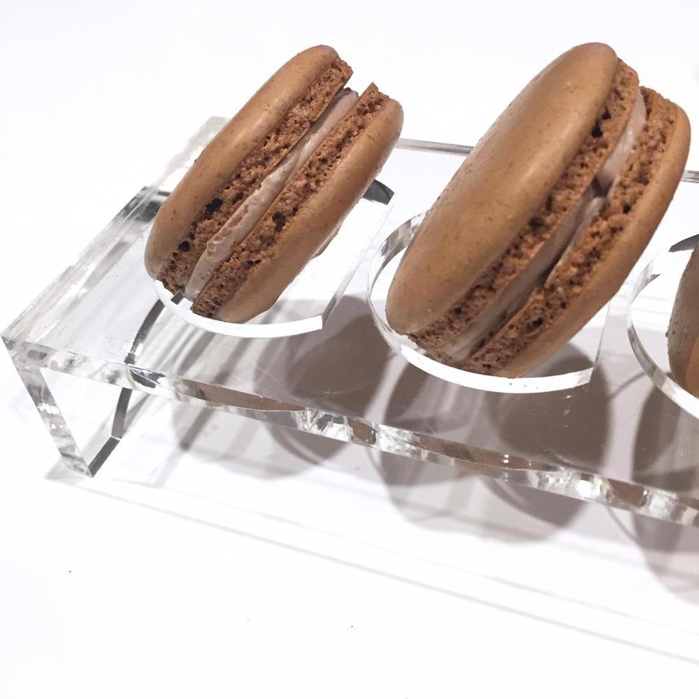 Custom food grade lucite food storage holder Cookies Display Tray clear acrylic Macaron display stand