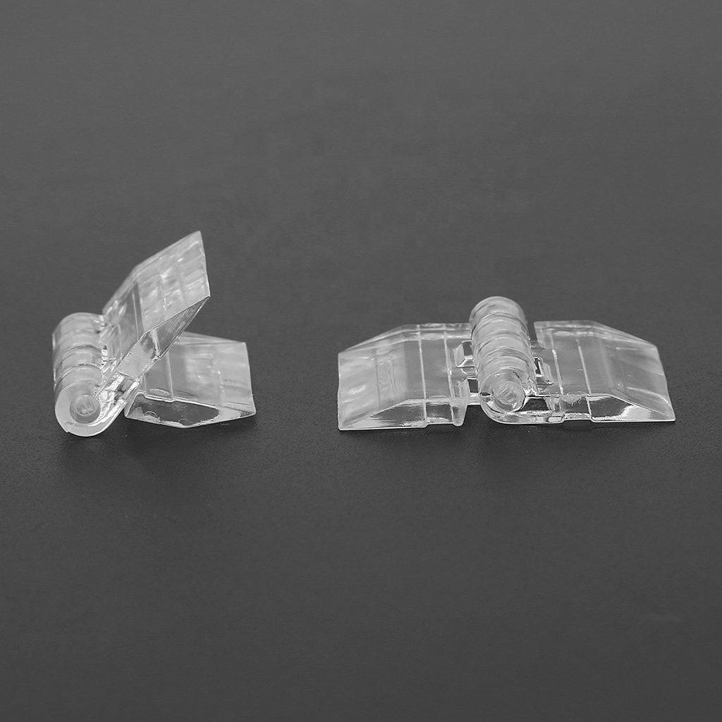 25x33mm Mini Acrylic Hinge Clear Plastic Folding Hinges for Cabinet Furniture Door