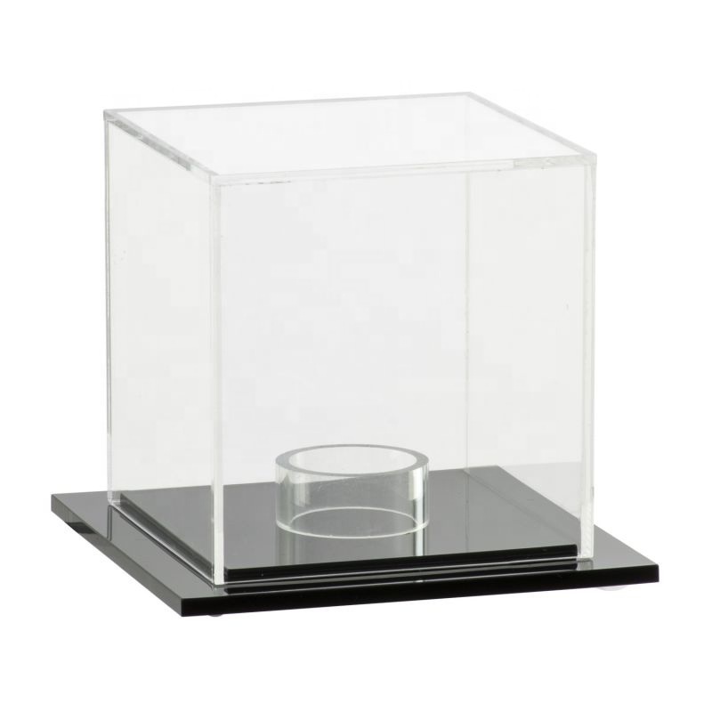 Double Plastic Cube Memorabilia Display Box Clear Pedestal Inside UV Protected Baseball  Case