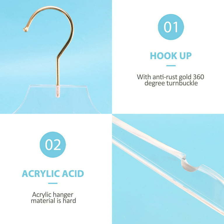 Clear sturdy Plastic Clothes Hanger non-slip Clothing Hangers Pants Jacket Hanger with Notches