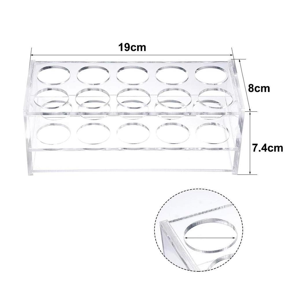 12 Sockets Clear Acrylic Test Tube Rack for 10ML Test Tubes