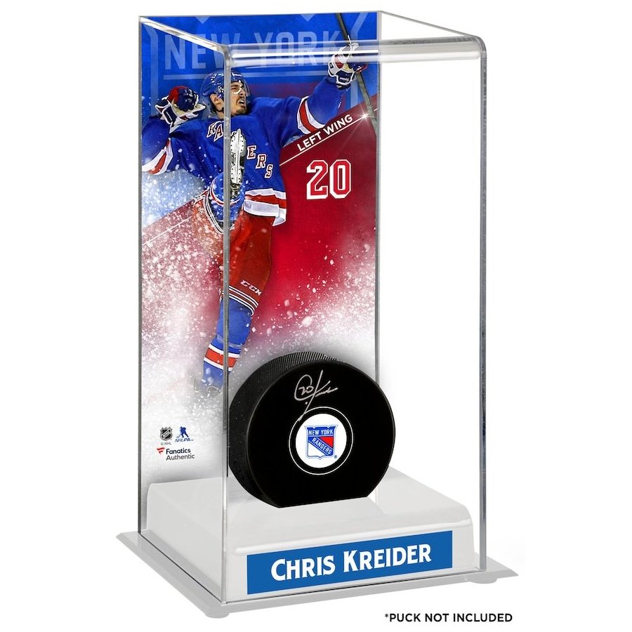 Acrylic Printed Graphics 1 Ice Hockey Holder Stand Box Trophy Winner Tall Memorabilia Display Storage Sports Case