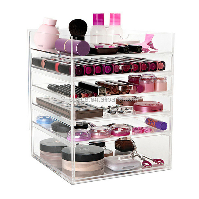 4 Drawers Crystal Storage Box for Cosmetic Jewelry Transparent Acrylic Makeup Organizer Cube