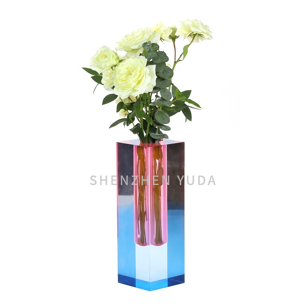 Delicate Flower Arrangement Vase Elegant Living Room Decor Acrylic Fresh Flowers Vase