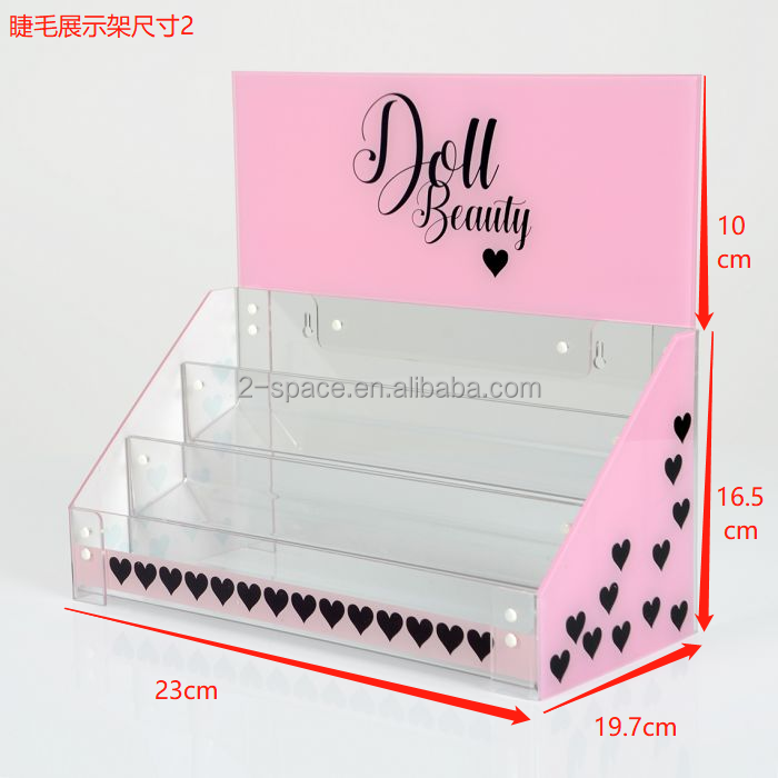 Counter Makeup Display Stand Cosmetic Large Advertising Acrylic Lash Display Stand Acrylic Eyelash Rack