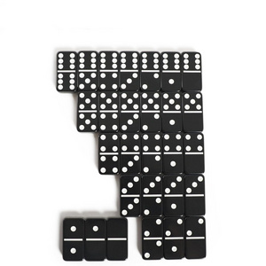 Custom Design Matador Black Dominoes White Spots Double 6/9 Family Domino Game Set