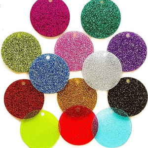 Glitter Acrylic Disc - for Jewelry 1/8 inch (3mm) Thick Circle Craft Plastic- Round Shape