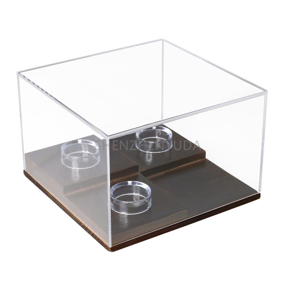 Wood Base Baseball Display Box 4 Balls  UV Protected Sport Display Case Acrylic Memorabilia Trophy Baseball Box