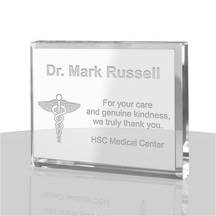 Lucite Desk Paperweight Plaque Plexiglass Thank You Gift Block for Boss Thank You Engraved Acrylic Plaque