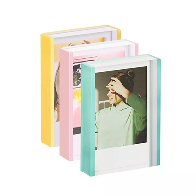 2x3 Mini Clear Acrylic Photo Frame For Fujifilm Instax Crystal Lucite Picture Frames Block Desktop Display